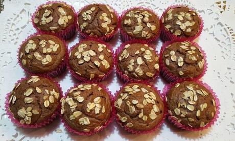 Muffins de avena integral con cacao y sin azúcar