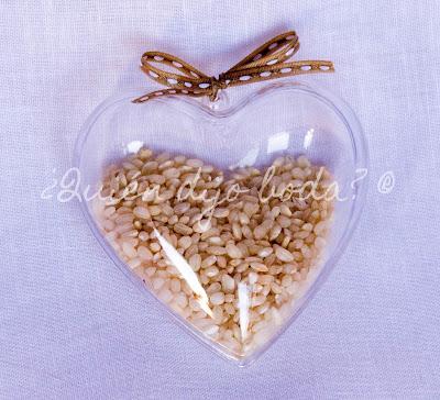 Arroz para boda en caja corazón