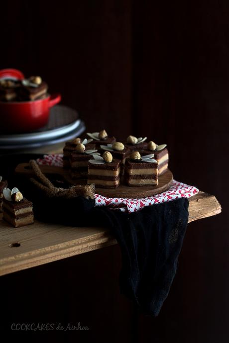 Bombón cremino de Turrón y Doble Praliné. Cookcakes de Ainhoa