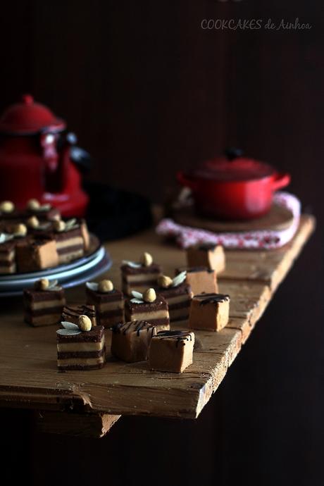 Bombón cremino de Turrón y Doble Praliné. Cookcakes de Ainhoa