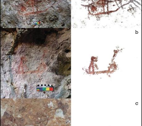 Descubren 28 yacimientos de arte rupestre de hace 2.500 años en una isla de Indonesia