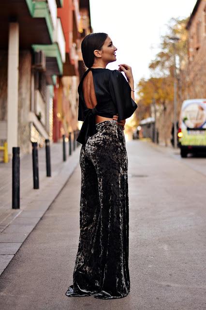 VELVET FLARE PANTS
