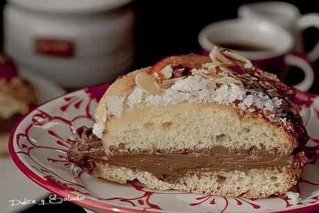 Roscon de Reyes relleno de Crema Pastelera de Chocolate