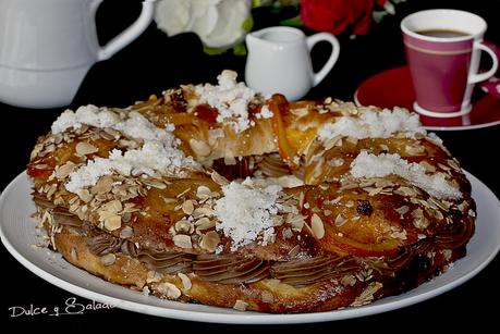 Roscon de Reyes relleno de Crema Pastelera de Chocolate