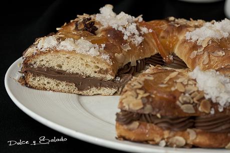 Roscon de Reyes relleno de Crema Pastelera de Chocolate