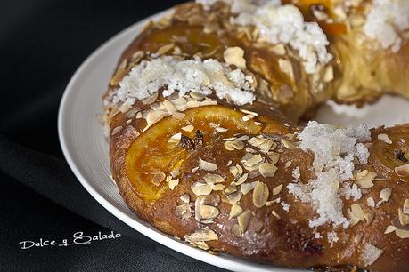 Roscon de Reyes relleno de Crema Pastelera de Chocolate