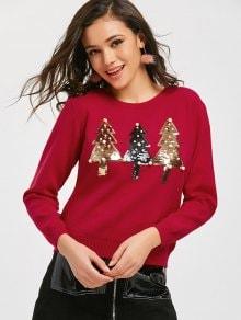 Suéter de Navidad de árboles con lentejuelas