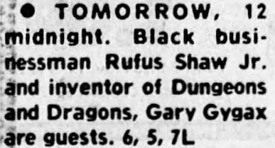 Entrevista a Gary Gygax en Tomorrow (1979)