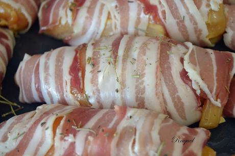 Pechuga de pollo rellena con salsa a la naranja
