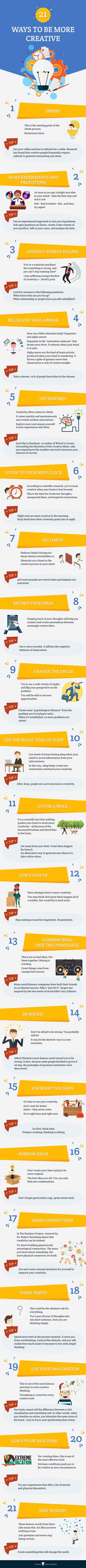 21 maneras de ser más creativo