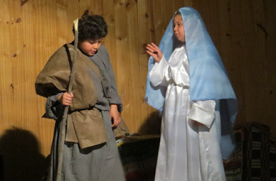 Pesebre viviente en la cena navideña de la Parroquia Ntra. Sra. del Camino