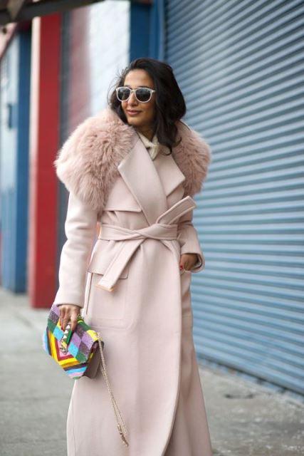 wrap coat pink