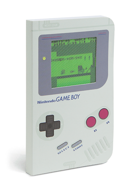 Cuaderno con pantalla movible Game Boy