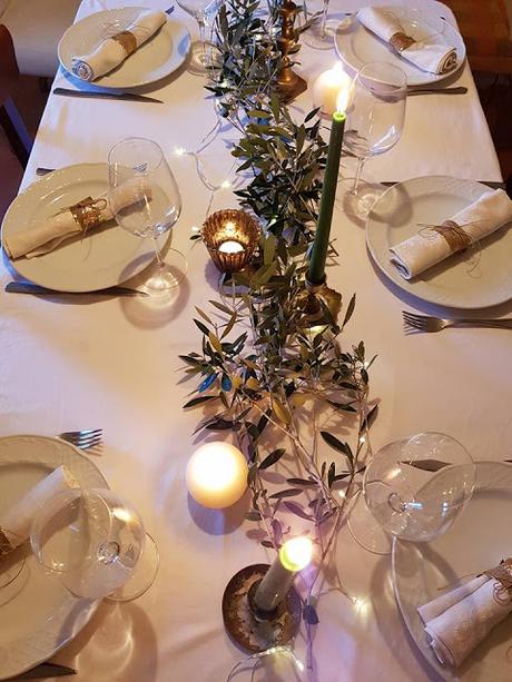 La decoración de nuestra mesa de Navidad y de San Esteban 2017.