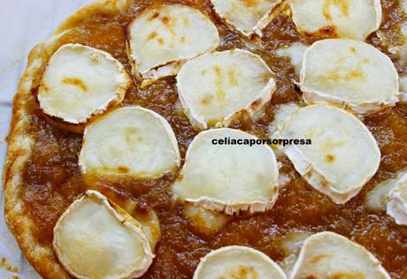 HOJALDRE DE CEBOLLA Y CALABAZA CARAMELIZADA CON QUESO RULO DE CABRA (horno)