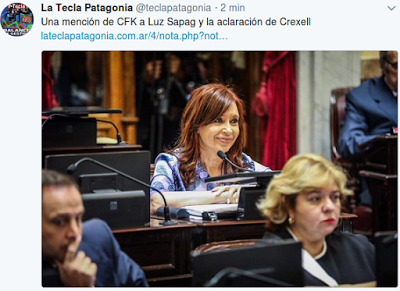 Una mención de CFK a Luz Sapag y la aclaración de Crexell