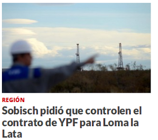 Sobisch pidió que controlen el contrato de YPF para Loma la Lata