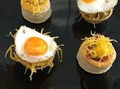 Canapés huevo hilado