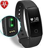 Willful Fitness Tracker Pulsera Inteligente Monitor de Pulso Cardiaco Bluetooth Pulsera Inteligente Deporte Actividad Tracker con Contador de Calorias/Monitor de Sueño/Contador de Pasos/Reloj,Compatible con iOS, Android Smartphone Soporta Llamada Mensaje