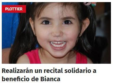 Realizarán un recital solidario a beneficio de Bianca