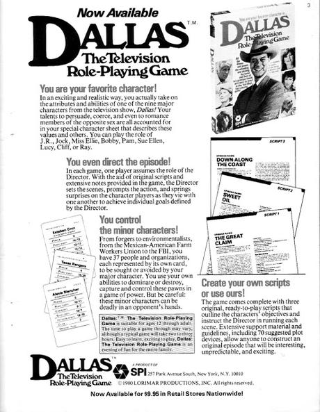 Dallas: The Television Role-Playing Game de SPI (1980)