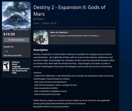 Filtrada por error la nueva expansión de Destiny 2
