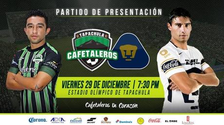 Cafetaleros de Tapachula vs Pumas en Vivo – Partido Amistoso – Viernes 29 de Diciembre del 2017