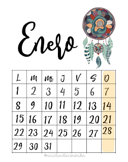 5 calendarios de Enero 2018, descarga gratuita