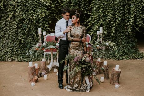 UNA NOVIA DIFERENTE NEGRO Y DORADO RETALES DE BODAS UNA NOVIA DIFERENTE NEGRO Y DORADO RETALES DE BODAS