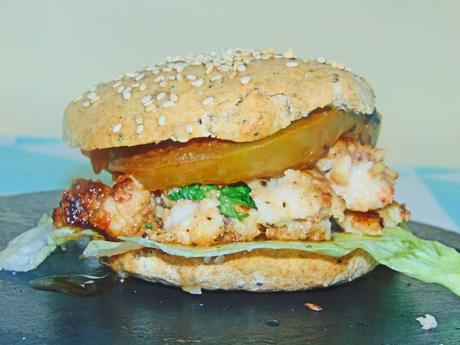 Receta Casera de Hamburguesa de gambas al ajillo Receta Casera de Hamburguesa de gambas al ajillo