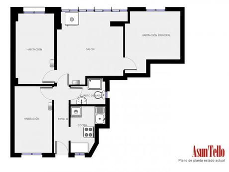 reforma pisos pequeños reforma madrid pisos pequeños decoración interiorismo asun tello estilo nórdico estilo industrial tropical distribución pisos pequeños distribución abierta cocina comedor salón cocina abierta 