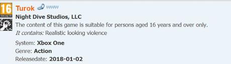 Turok remaster llegaría el 1 de febrero a Xbox One Turok remaster llegaría el 1 de febrero a Xbox One