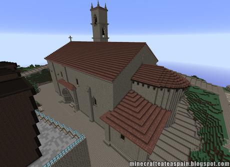 Réplica Minecraft de la Colegiata de San Millán de Lara, Burgos, España.