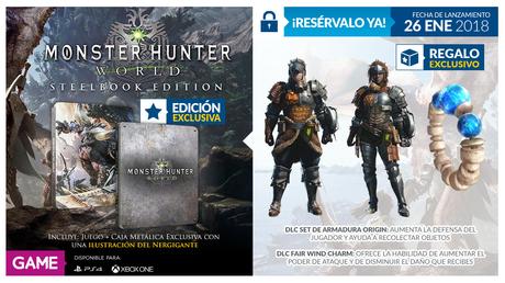 Incentivos de reserva de Monster Hunter World en GAME