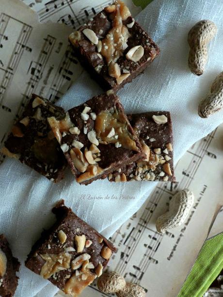 Brownies con Dulce de Leche y Manises (Cacahuetes)