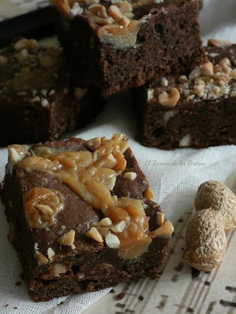 Brownies con Dulce de Leche y Manises (Cacahuetes)