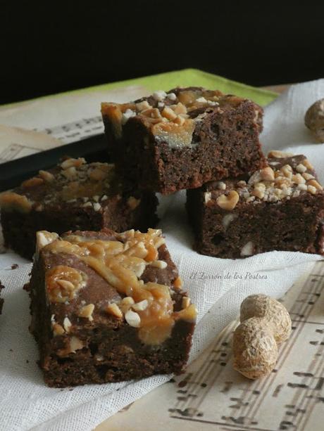 Brownies con Dulce de Leche y Manises (Cacahuetes)