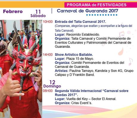 Programa completo Fiestas Carnaval de Guaranda 2017