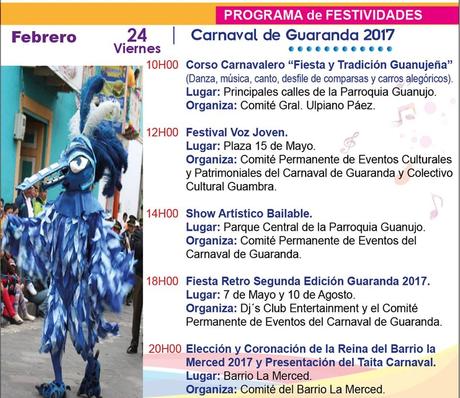 Programa completo Fiestas Carnaval de Guaranda 2017