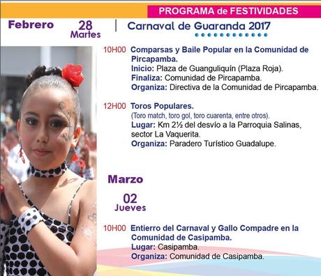 Programa completo Fiestas Carnaval de Guaranda 2017