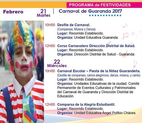 Programa completo Fiestas Carnaval de Guaranda 2017