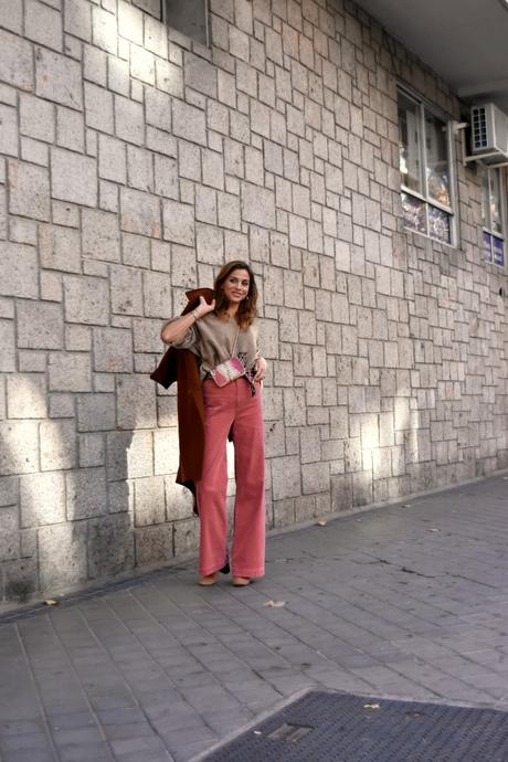 Pantalón de pana rosa