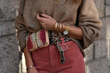 Pantalón de pana rosa