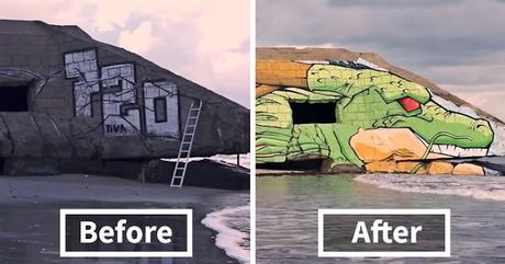 Street Art en la playa de Dragon Ball cambió la apariencia de una playa en Francia