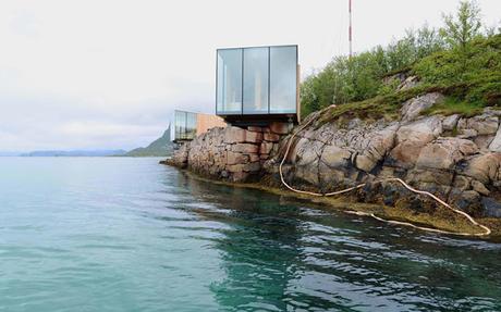 Cabañas sobre el mar, diseño en una isla Noruega.