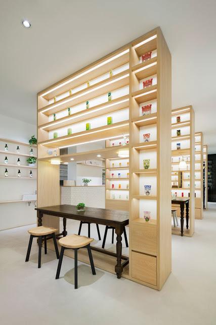 Biblioteca de belleza, atractivo concepto y diseño interior