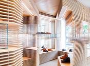 Laminas madera, diseño zapatería Nueva York