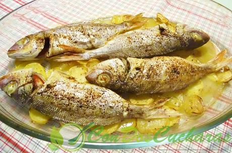 Aligote al horno con patatas