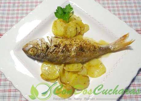 Aligote al horno con patatas