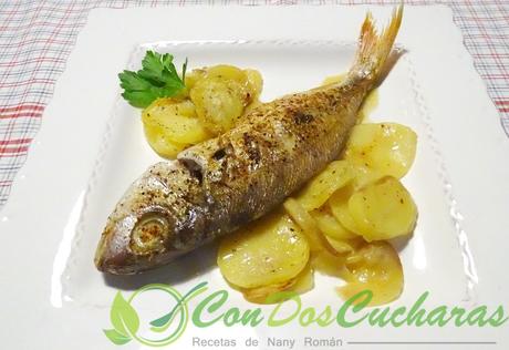 Aligote al horno con patatas Aligote al horno con patatas